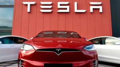 Shares in electric car maker Tesla have slumped more than