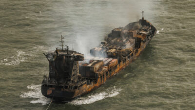 The captain of a cargo ship that collided with a