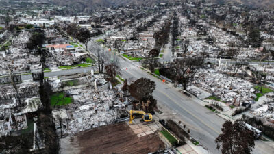 The Los Angeles Fire Department issued evacuation warnings on Tuesday