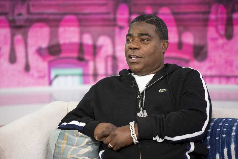 Comedian Tracy Morgan was wheeled away from his courtside seat