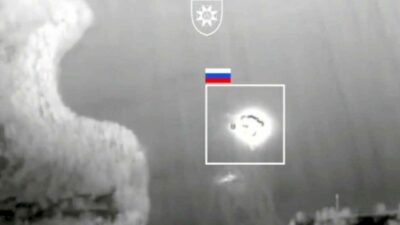 This is the moment four Russian military aircraft erupted into