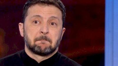 Volodymyr Zelensky appeared flummoxed after being put on the spot