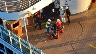A British woman has been evacuated from a cruise ship