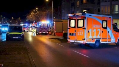 A police officer is among several injured after a car