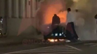 An Aurus limousine believed to be part of Vladimir Putin’s